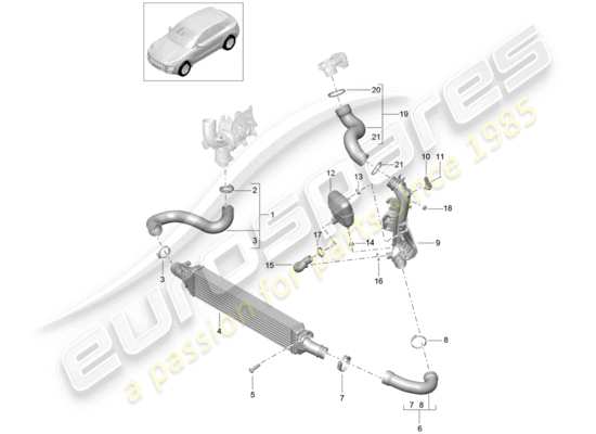 a part diagram from the Porsche Macan parts catalogue