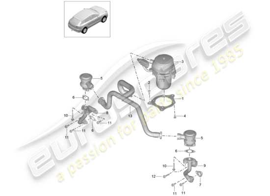 a part diagram from the Porsche Macan parts catalogue