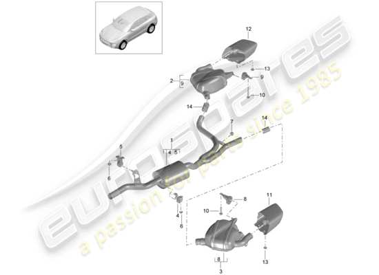 a part diagram from the Porsche Macan parts catalogue