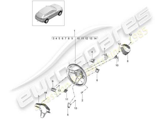 a part diagram from the Porsche Macan (2016) parts catalogue