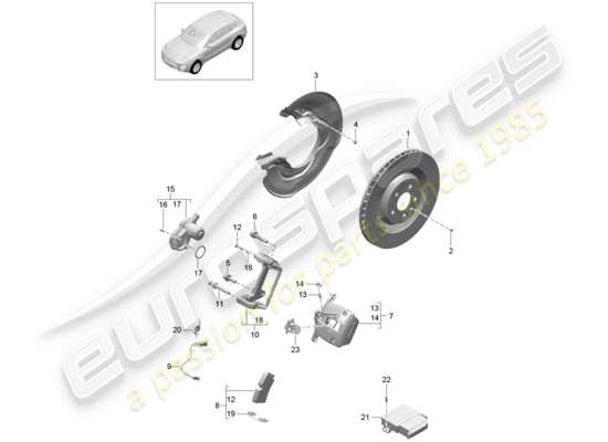 a part diagram from the Porsche Macan parts catalogue