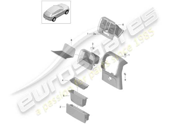 a part diagram from the Porsche Macan parts catalogue