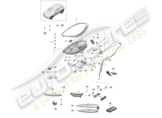 a part diagram from the Porsche Macan parts catalogue