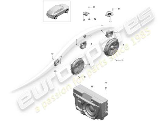 a part diagram from the Porsche Macan parts catalogue