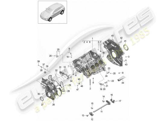 a part diagram from the Porsche Macan parts catalogue