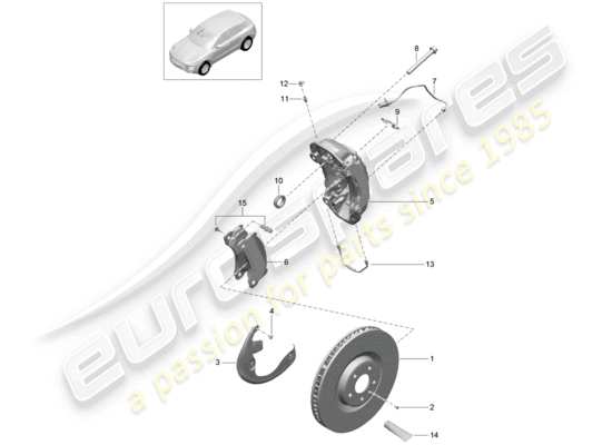 a part diagram from the Porsche Macan parts catalogue