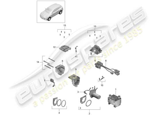 a part diagram from the Porsche Macan parts catalogue