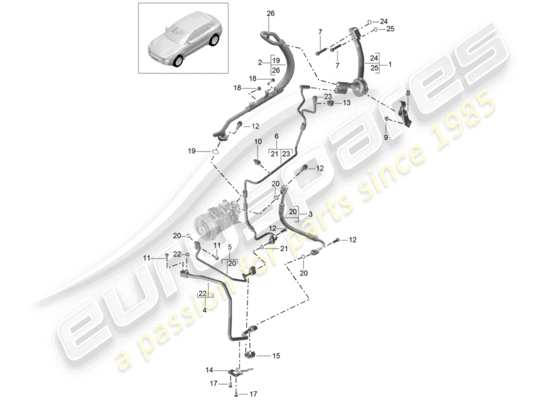 a part diagram from the Porsche Macan parts catalogue