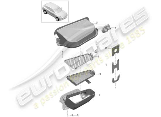 a part diagram from the Porsche Macan parts catalogue