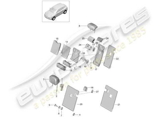 a part diagram from the Porsche Macan parts catalogue