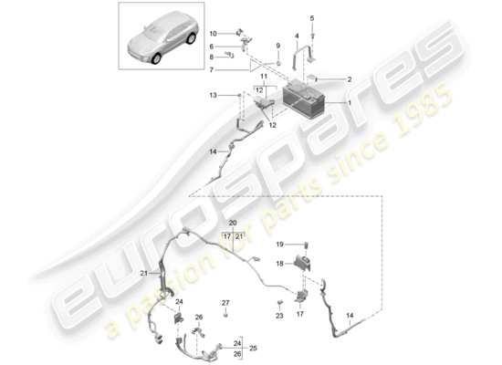 a part diagram from the Porsche Macan parts catalogue