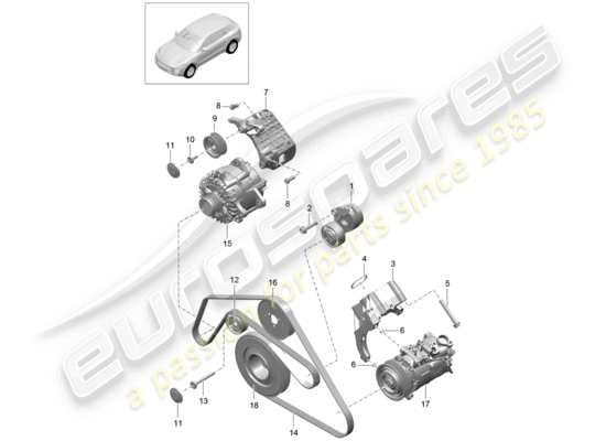 a part diagram from the Porsche Macan parts catalogue