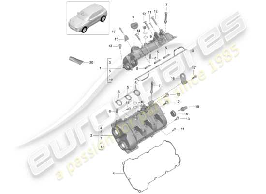 a part diagram from the Porsche Macan (2018) parts catalogue