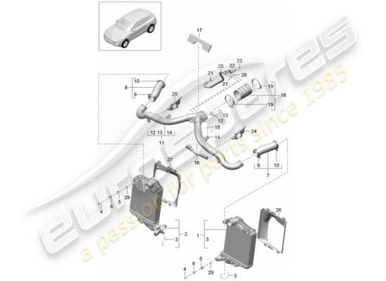 a part diagram from the Porsche Macan (2018) parts catalogue