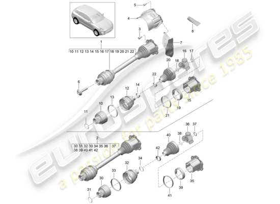 a part diagram from the Porsche Macan parts catalogue