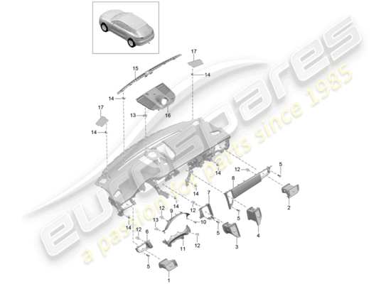 a part diagram from the Porsche Macan (2018) parts catalogue