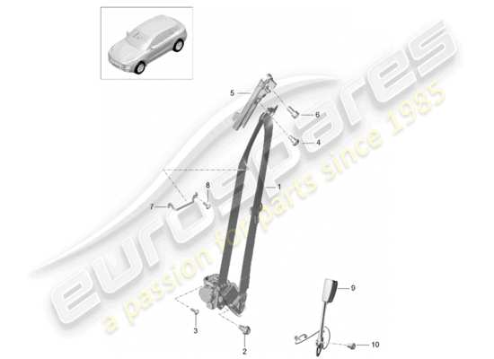 a part diagram from the Porsche Macan parts catalogue