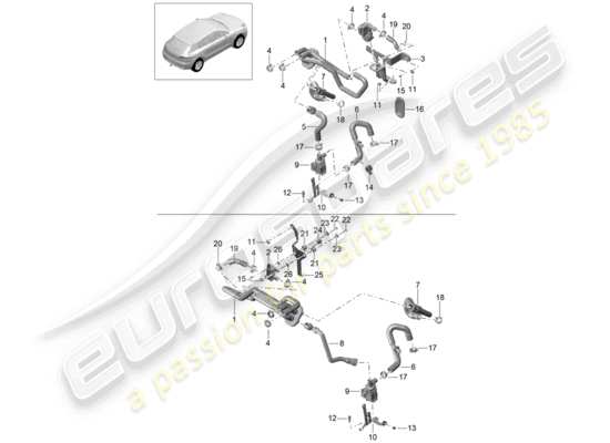 a part diagram from the Porsche Macan parts catalogue