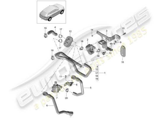 a part diagram from the Porsche Macan parts catalogue