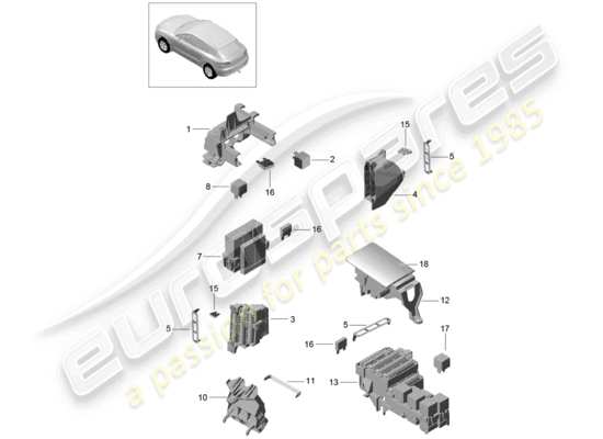 a part diagram from the Porsche Macan parts catalogue