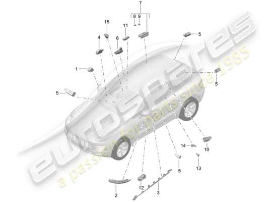 a part diagram from the Porsche Macan (2018) parts catalogue