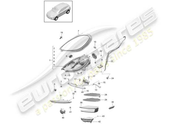 a part diagram from the Porsche Macan parts catalogue