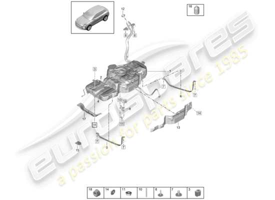 a part diagram from the Porsche Macan parts catalogue