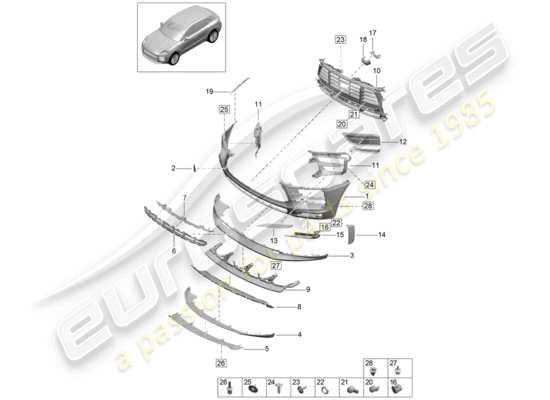 a part diagram from the Porsche Macan parts catalogue