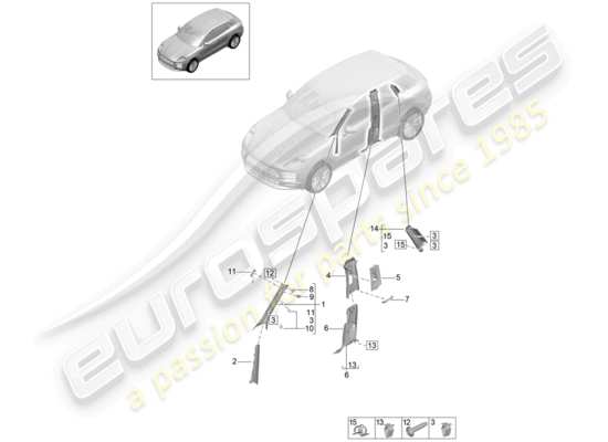 a part diagram from the Porsche Macan parts catalogue