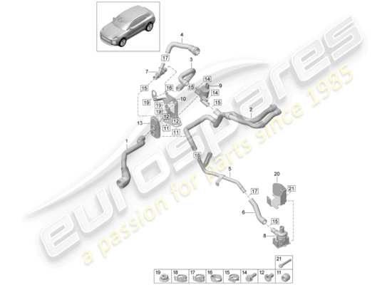 a part diagram from the Porsche Macan parts catalogue