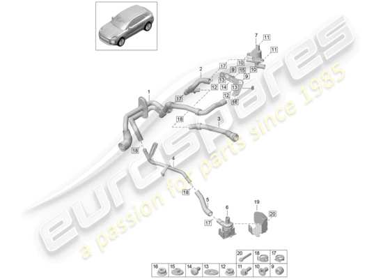 a part diagram from the Porsche Macan parts catalogue