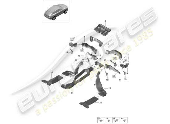 a part diagram from the Porsche Macan parts catalogue