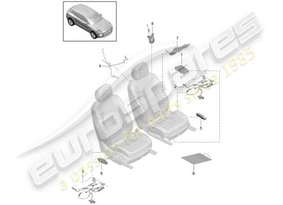 a part diagram from the Porsche Macan (2019) parts catalogue