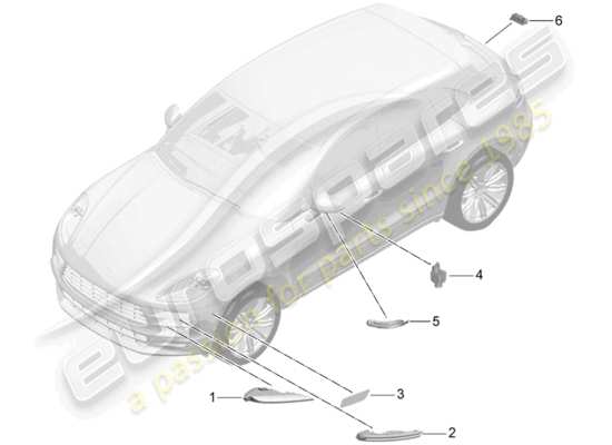 a part diagram from the Porsche Macan parts catalogue