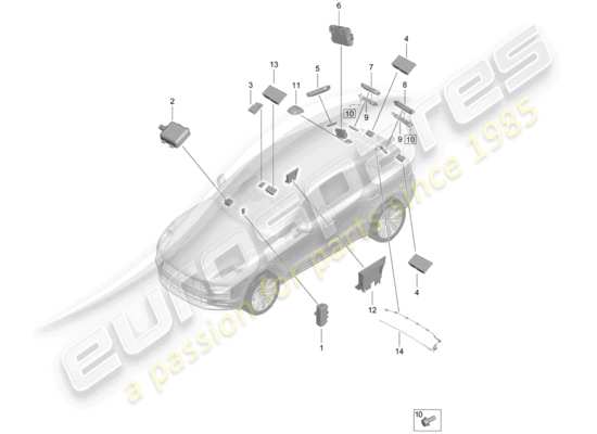 a part diagram from the Porsche Macan parts catalogue