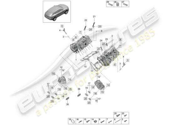 a part diagram from the Porsche Macan (2020) parts catalogue