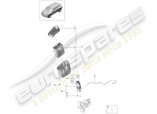 a part diagram from the Porsche Macan (2020) parts catalogue