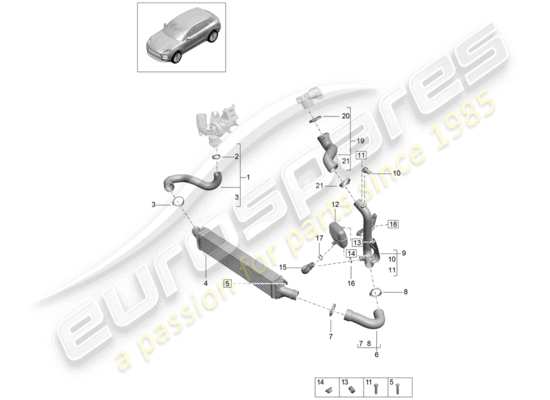 a part diagram from the Porsche Macan parts catalogue