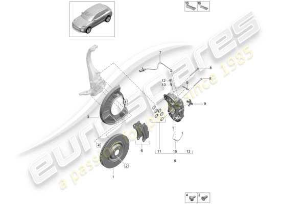 a part diagram from the Porsche Macan parts catalogue