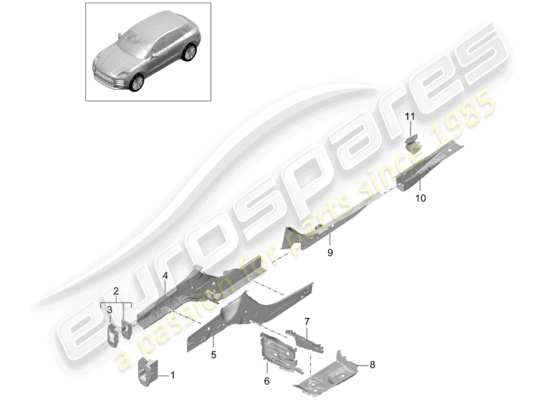 a part diagram from the Porsche Macan parts catalogue