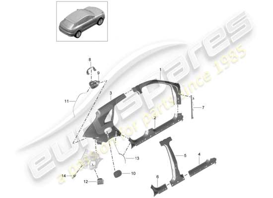 a part diagram from the Porsche Macan parts catalogue