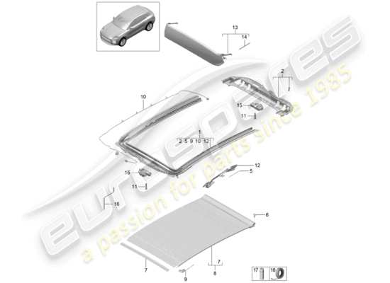 a part diagram from the Porsche Macan (2020) parts catalogue