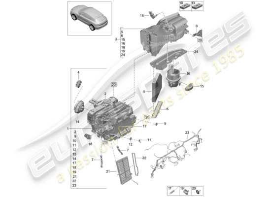 a part diagram from the Porsche Macan parts catalogue