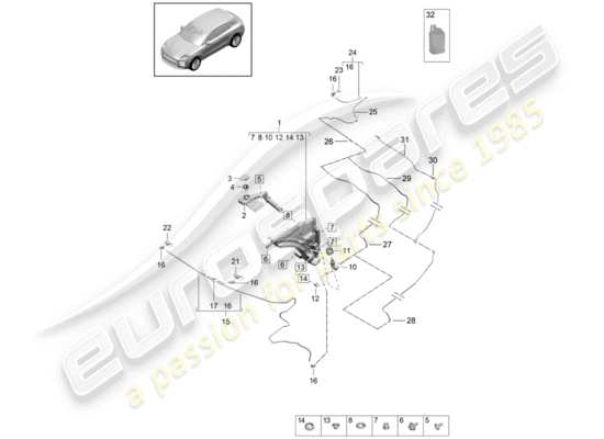 a part diagram from the Porsche Macan parts catalogue