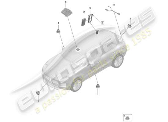 a part diagram from the Porsche Macan (2020) parts catalogue