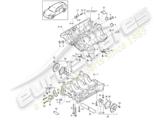 a part diagram from the Porsche Panamera 970 parts catalogue