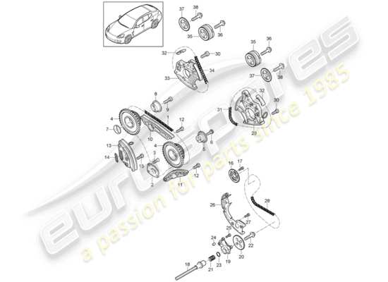 a part diagram from the Porsche Panamera 970 parts catalogue