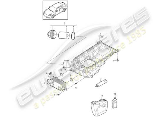 a part diagram from the Porsche Panamera 970 parts catalogue