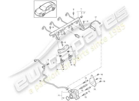 a part diagram from the Porsche Panamera 970 parts catalogue