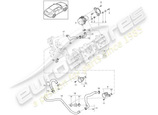 a part diagram from the Porsche Panamera 970 parts catalogue